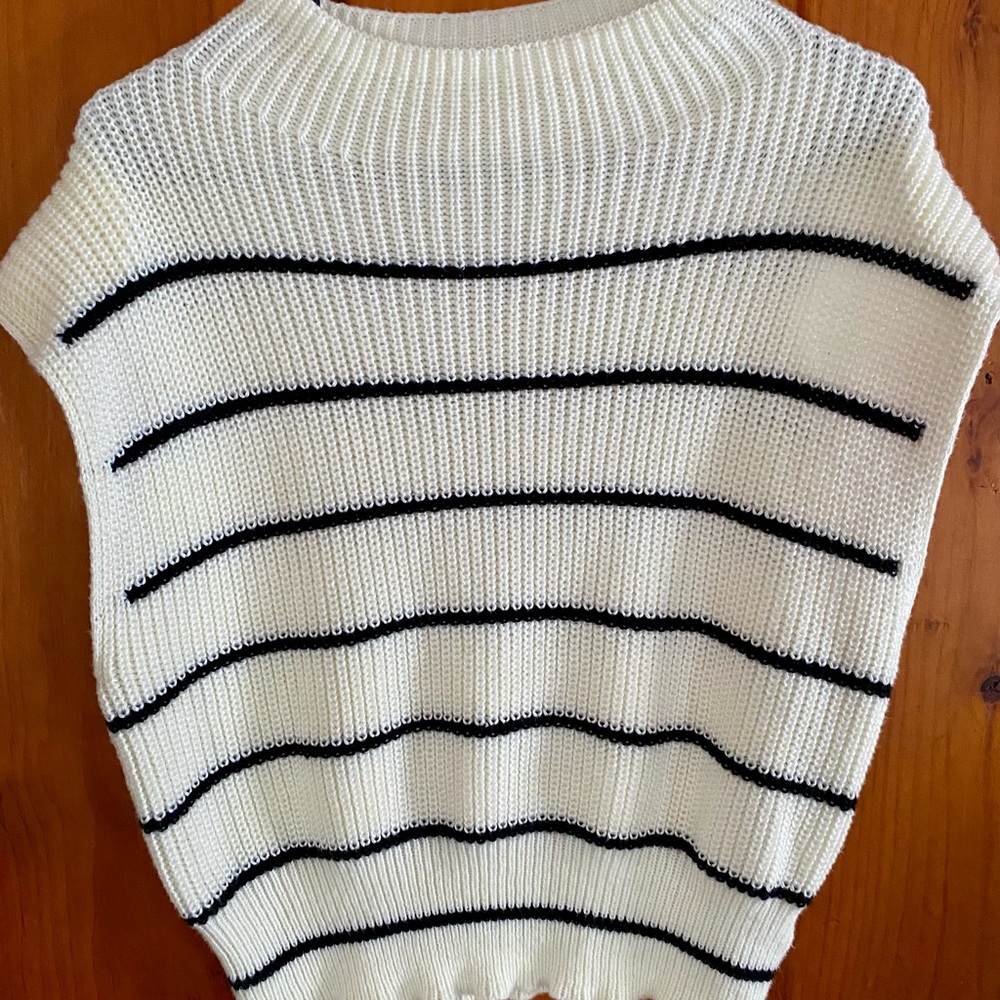 Cider Black and White Striped Sweater